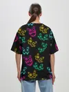 Женская футболка оверсайз / НЕОНОВЫЕ КОТИКИ / NEON FACES CATS
