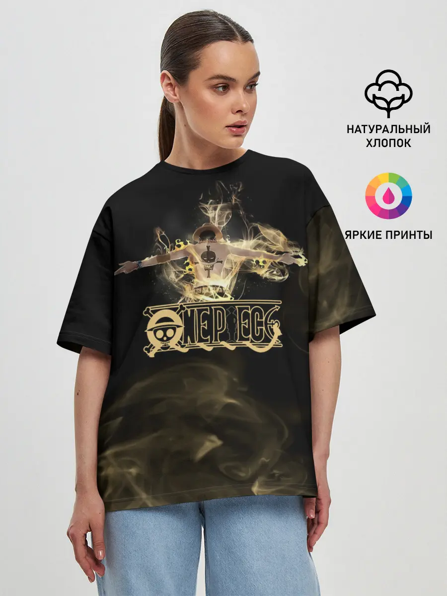 Женская футболка оверсайз / Портгас Д. Эйс One Piece