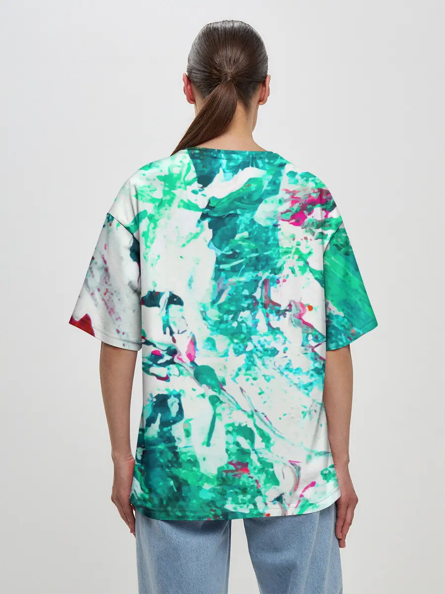 Женская футболка оверсайз / Берюза Морской