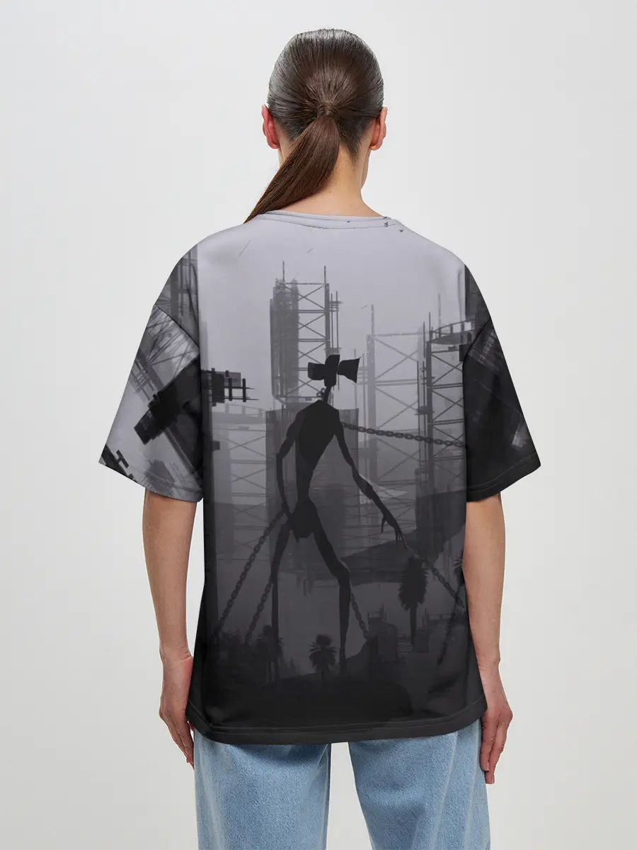 Женская футболка оверсайз / СИРЕНОГОЛОВЫЙ В ЦЕПЯХ