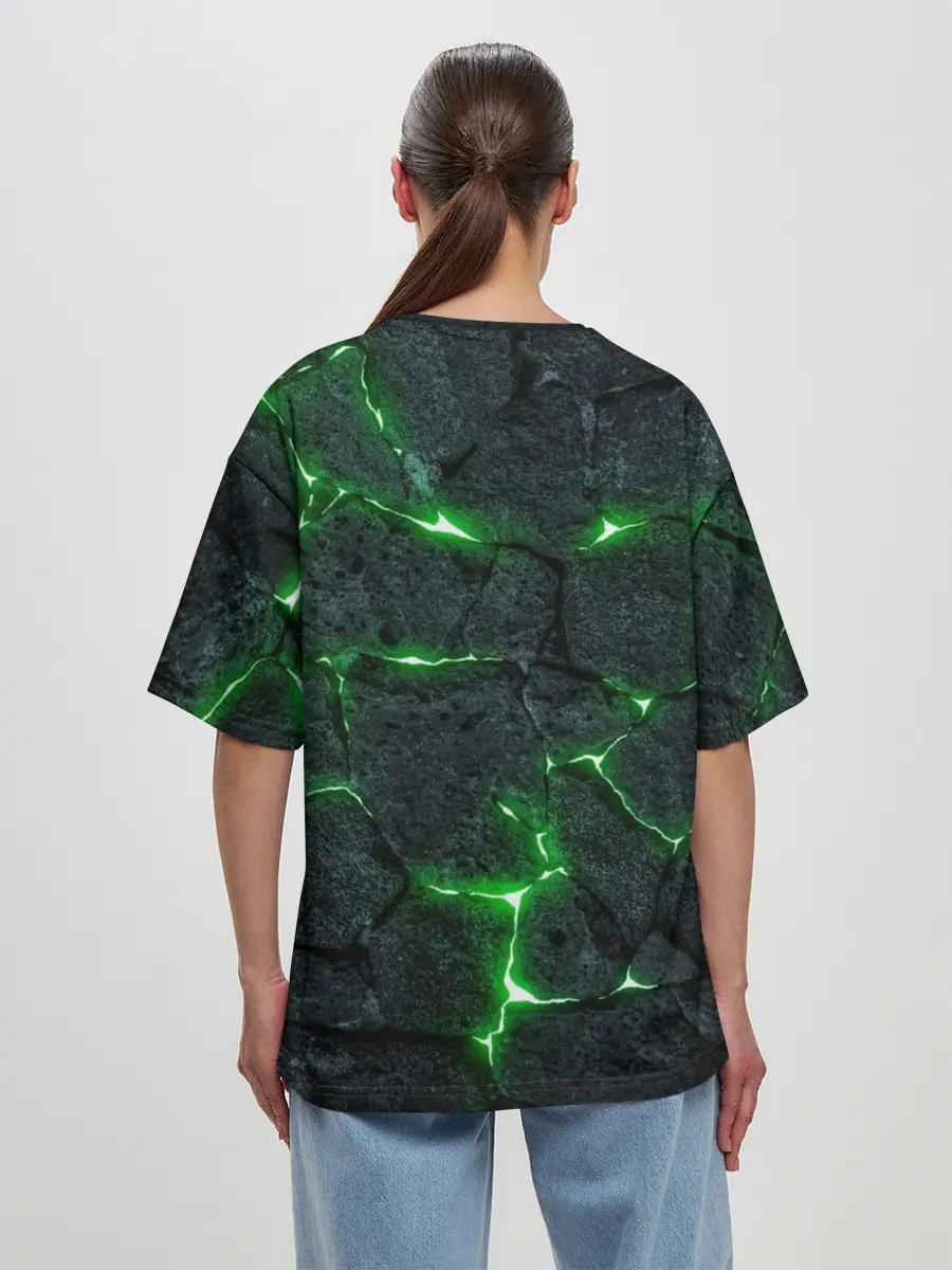 Женская футболка оверсайз / ЗЕЛЁНОЕ ИЗЛУЧЕНИЕ