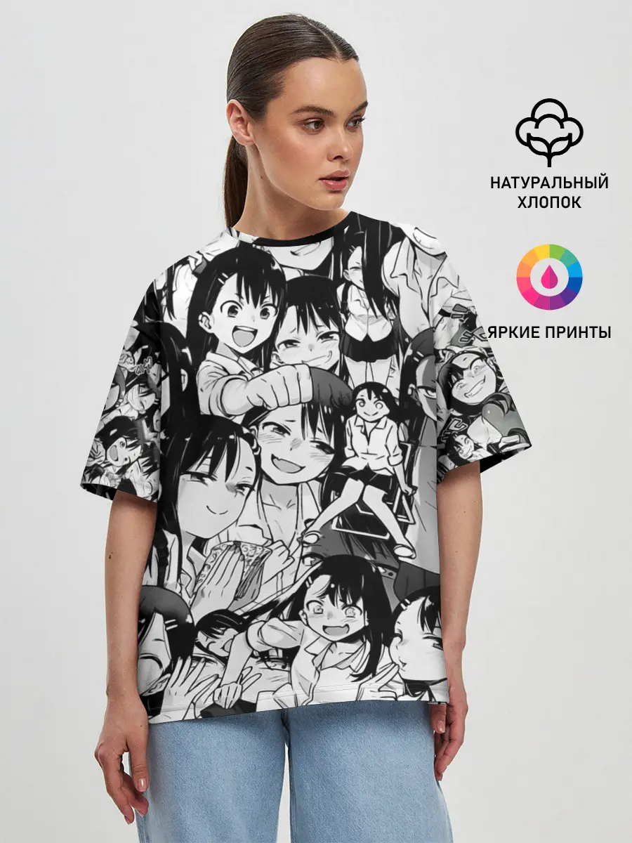 Женская футболка оверсайз / Nagatoro Sempai