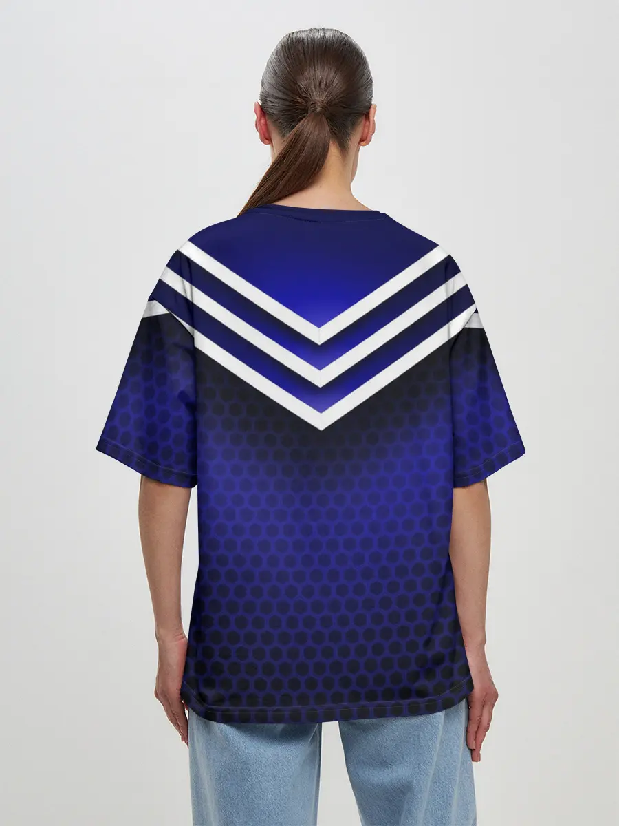 Женская футболка оверсайз / Sport blue style
