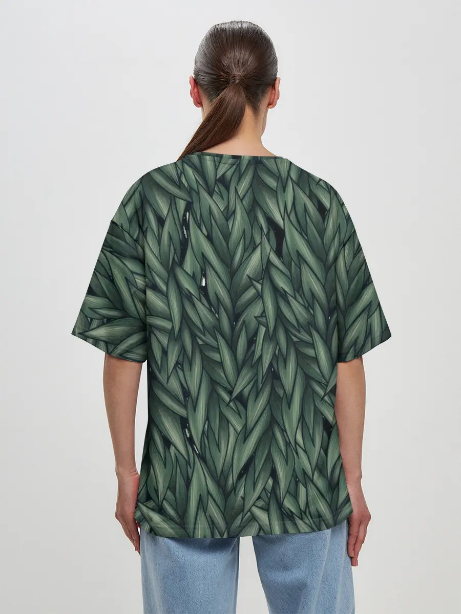 Женская футболка оверсайз / Листья