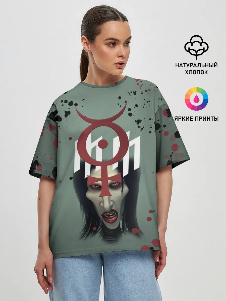 Женская футболка оверсайз / Marilyn Manson | Мерилин Мэнсон