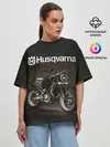 Женская футболка оверсайз / HUSQVARNA / ХУСКВАРНА / SPORT