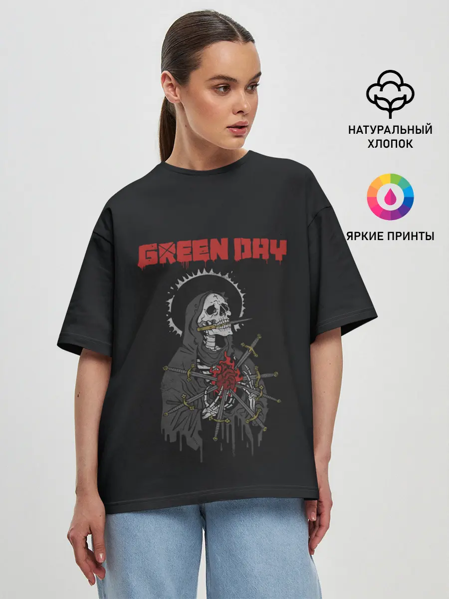 Женская футболка оверсайз / GreenDay | ГринДей | Poster