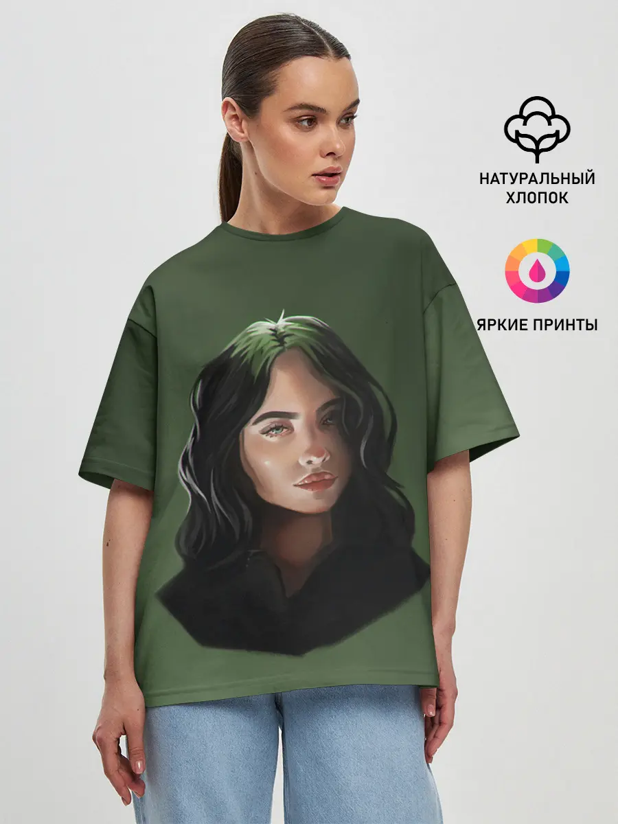 Женская футболка оверсайз / BILLIE EILISH | БИЛЛИ АЙЛИШ
