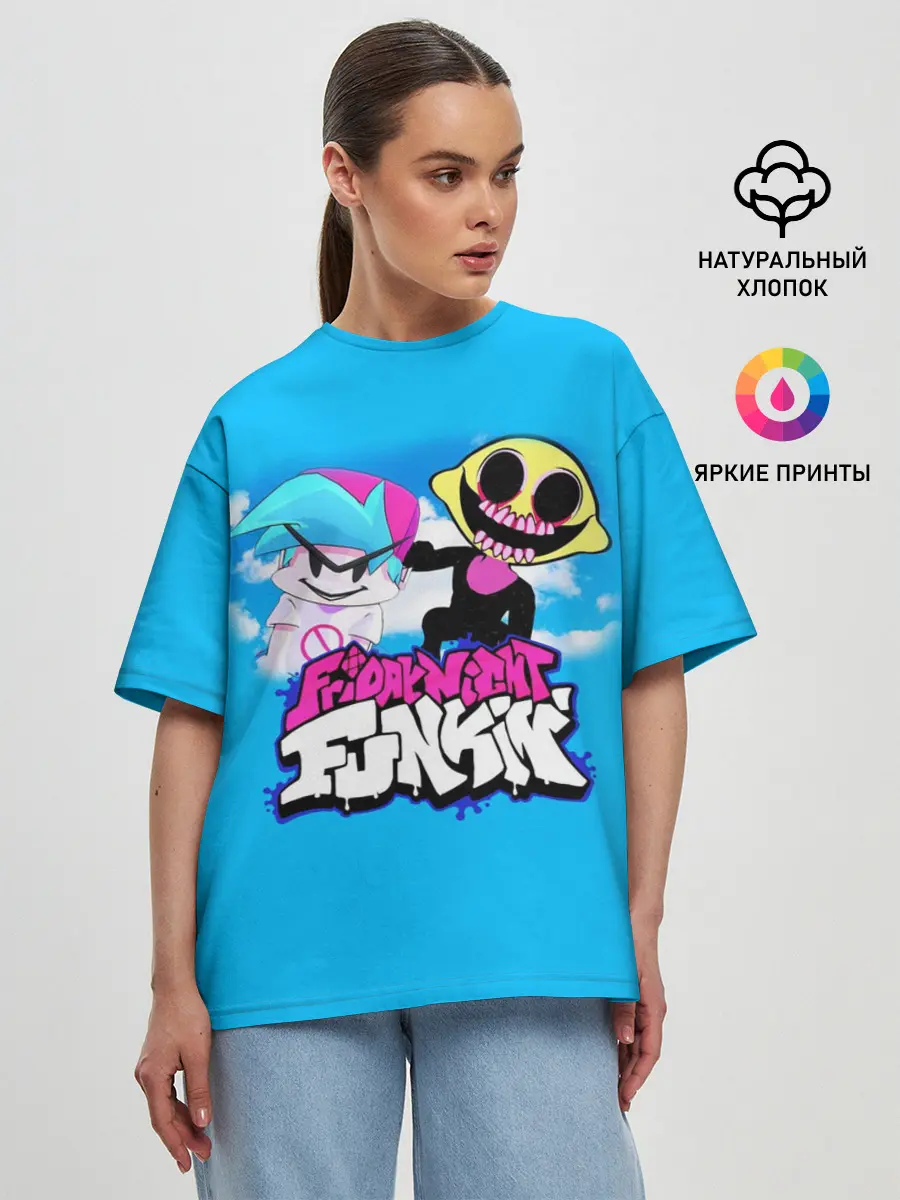 Женская футболка оверсайз / Boyfriend and Monster