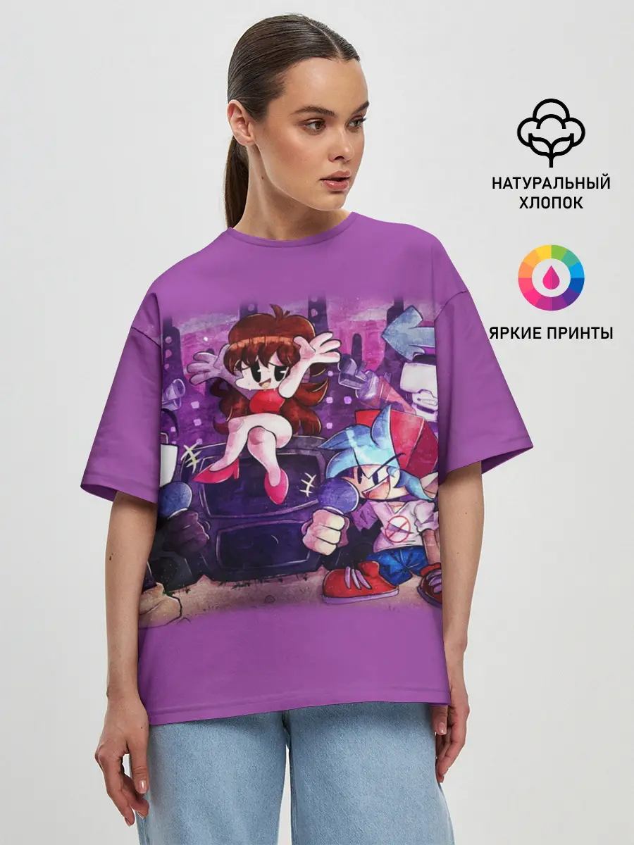 Женская футболка оверсайз / Friday Night Funkin рисунок