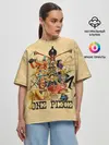 Женская футболка оверсайз / One Piece пираты Соломенной Шляпы