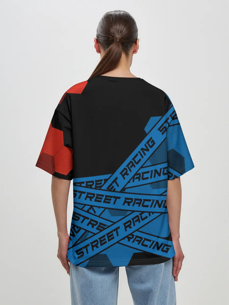 Женская футболка оверсайз / BMW - Racing