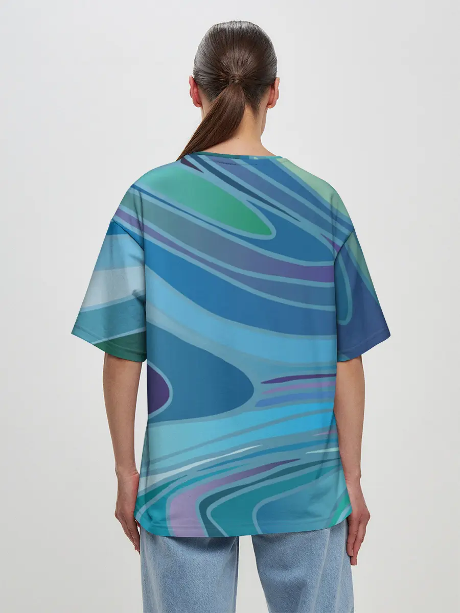 Женская футболка оверсайз / Морская волна