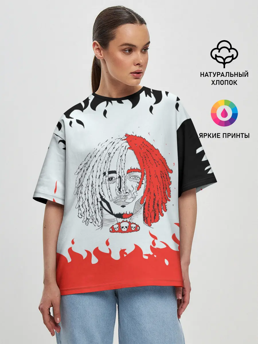 Женская футболка оверсайз / LIL PUMP | ЛИЛ ПАМП