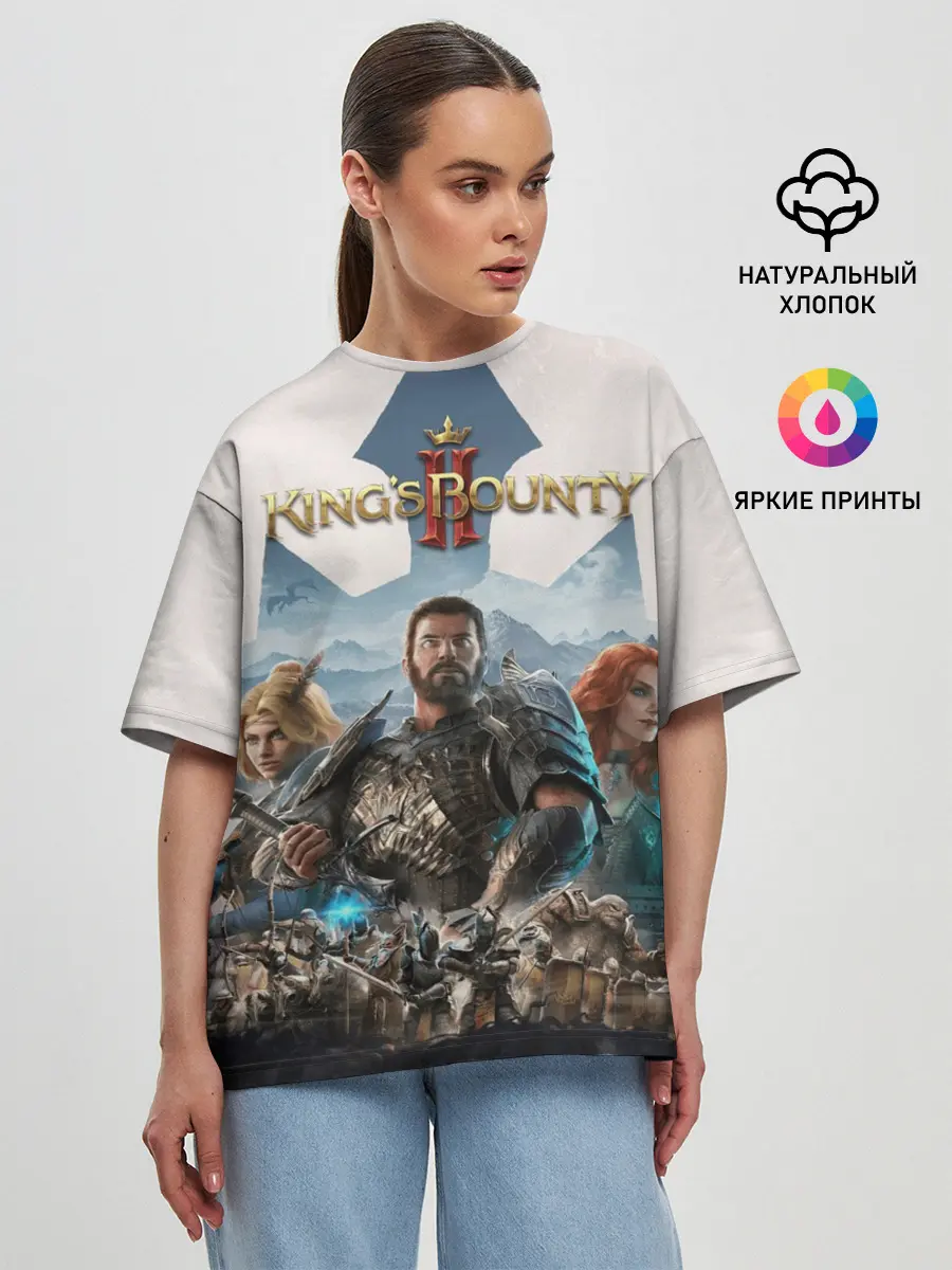 Женская футболка оверсайз / Kings Bounty 2 трио