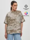 Женская футболка оверсайз / Камуфляжный пиксель