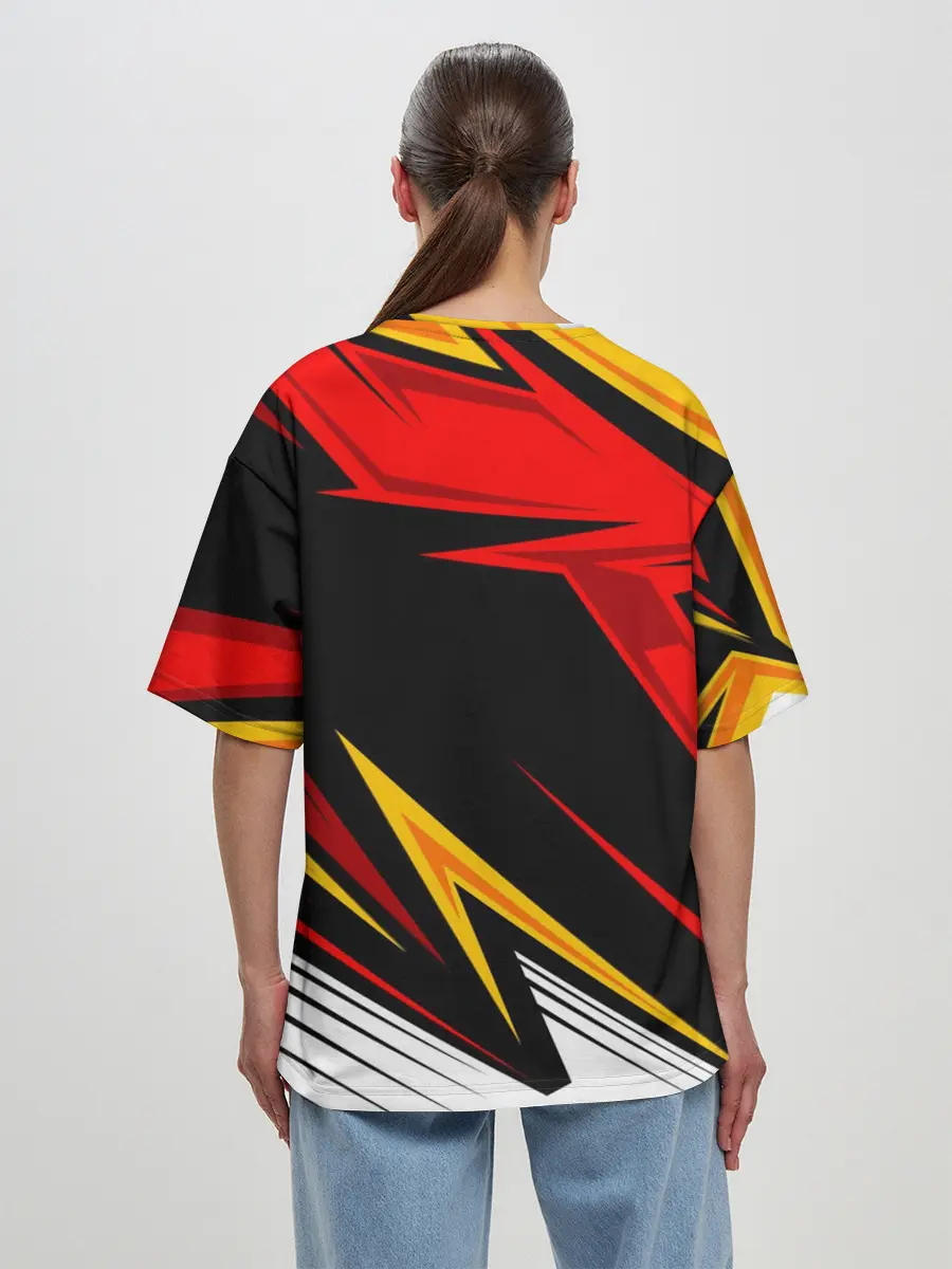 Женская футболка оверсайз / КРАСНО-ЖЕЛТЫЙ СПОРТ | SPORT