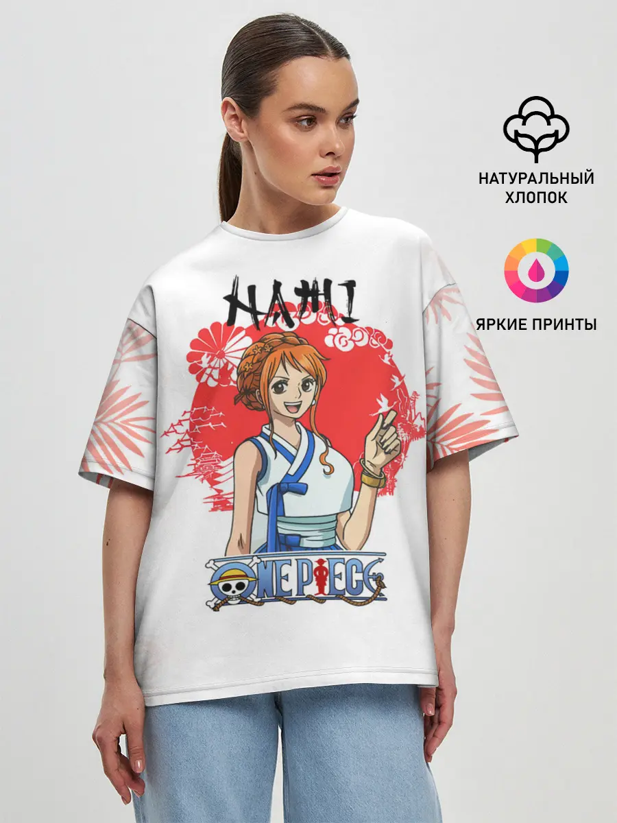 Женская футболка оверсайз / Нами One Piece. Большой куш