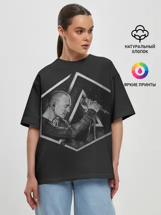 Женская футболка оверсайз / Честер скетч