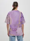 Женская футболка оверсайз / Сиреневые разводы краски