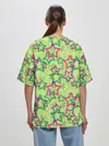 Женская футболка оверсайз / Зеленый узор Звезды