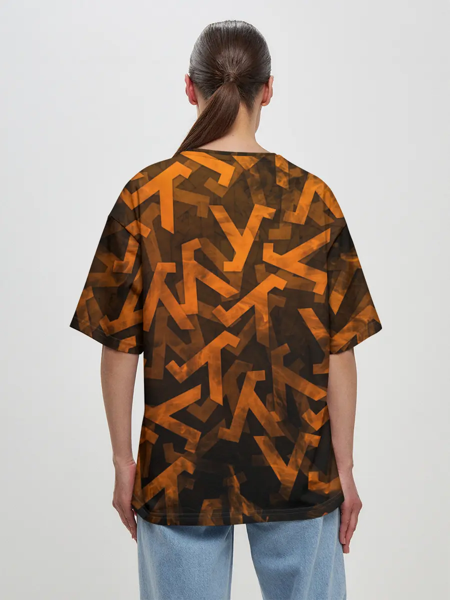 Женская футболка оверсайз / ЛОГО КНОПКА | HALF-LIFE