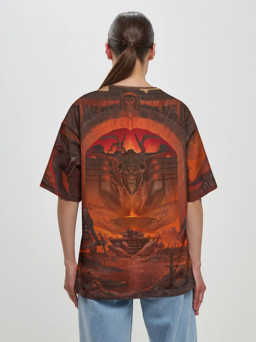 Женская футболка оверсайз / DOOM | ДУМ