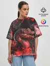 Женская футболка оверсайз / Опасный Динозавр | Red Dino