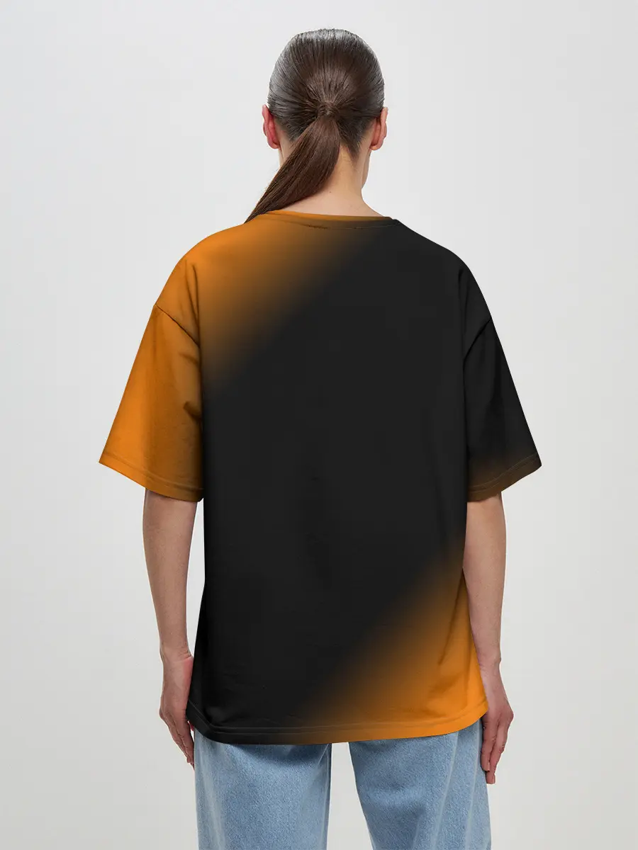 Женская футболка оверсайз / Лисичка - Градиент