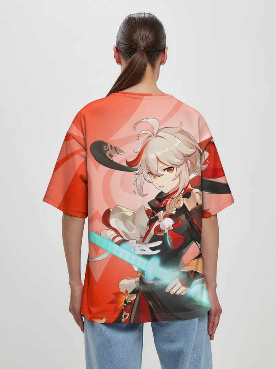 Женская футболка оверсайз / Genshin Impact, Кадзуха