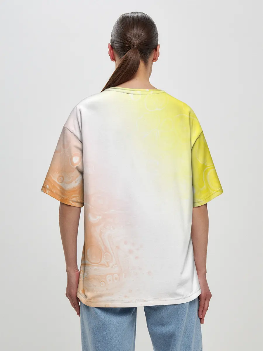 Женская футболка оверсайз / Поп Ит - Кружок - Разводы