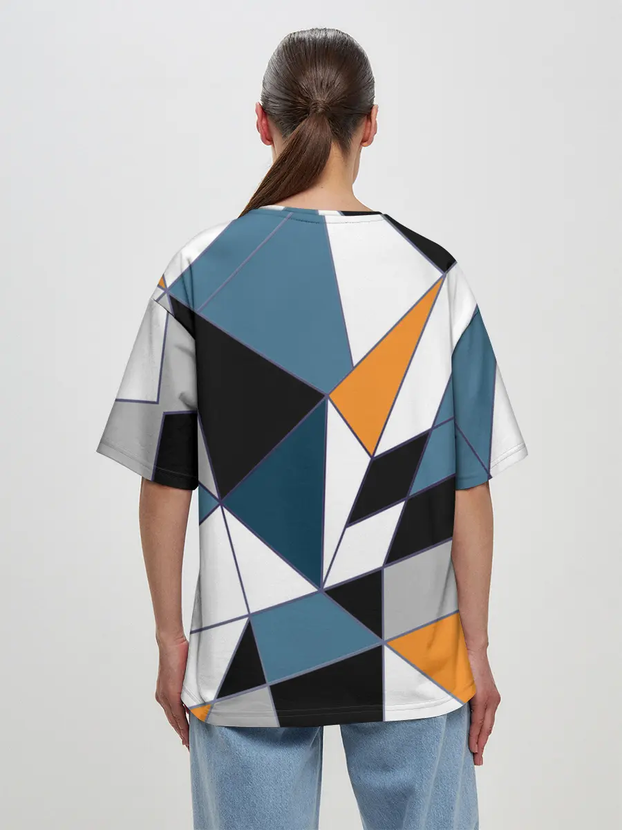 Женская футболка оверсайз / Геометрический узор