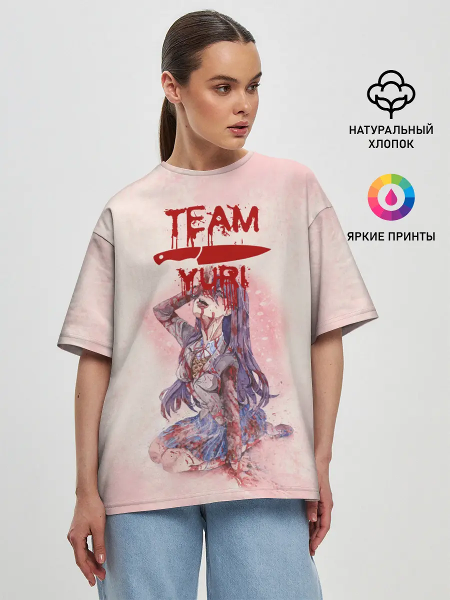 Женская футболка оверсайз / Team Yuri | Доки Доки