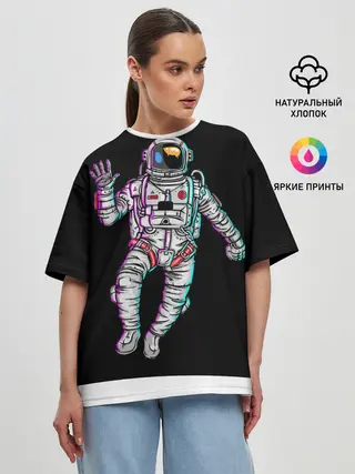 Женская футболка оверсайз / Космонавт