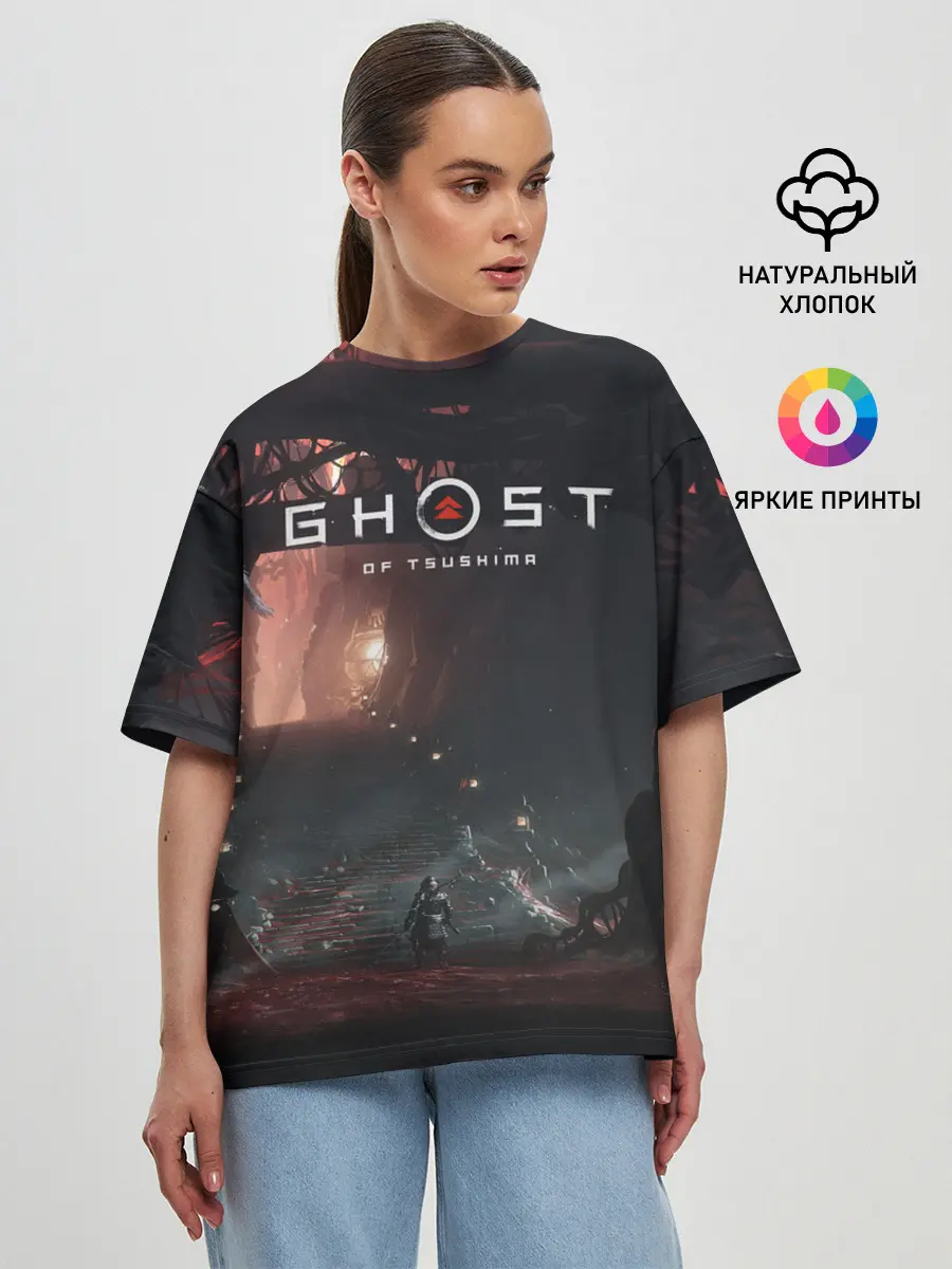 Женская футболка оверсайз / Samurai | Ghost of Tsushima