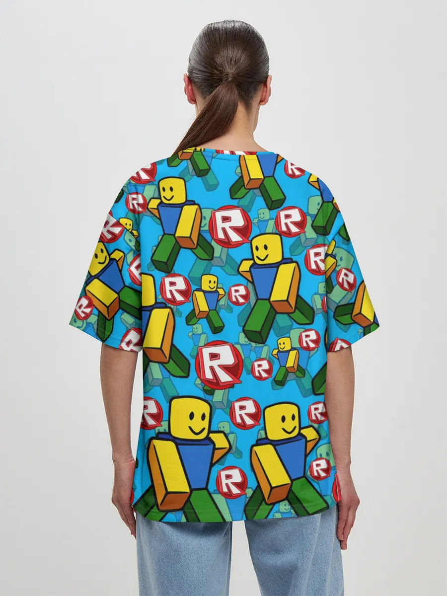 Женская футболка оверсайз / ROBLOX / РОБЛОКС / NOOB / НУБ