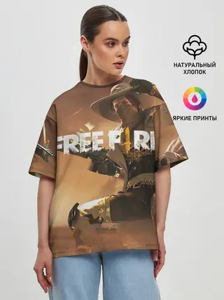 Женская футболка оверсайз / FREE FIRE
