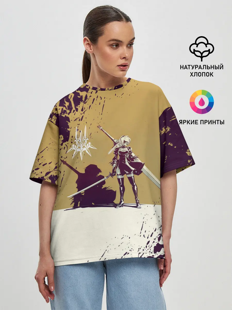 Женская футболка оверсайз / Yorha 2B | Nier Automata
