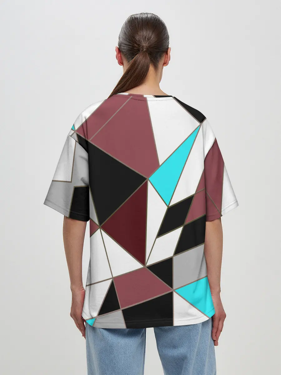 Женская футболка оверсайз / Геометрический узор