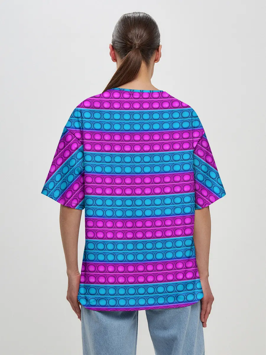 Женская футболка оверсайз / АНТИСТРЕСС POP it | ПОП-ИТ