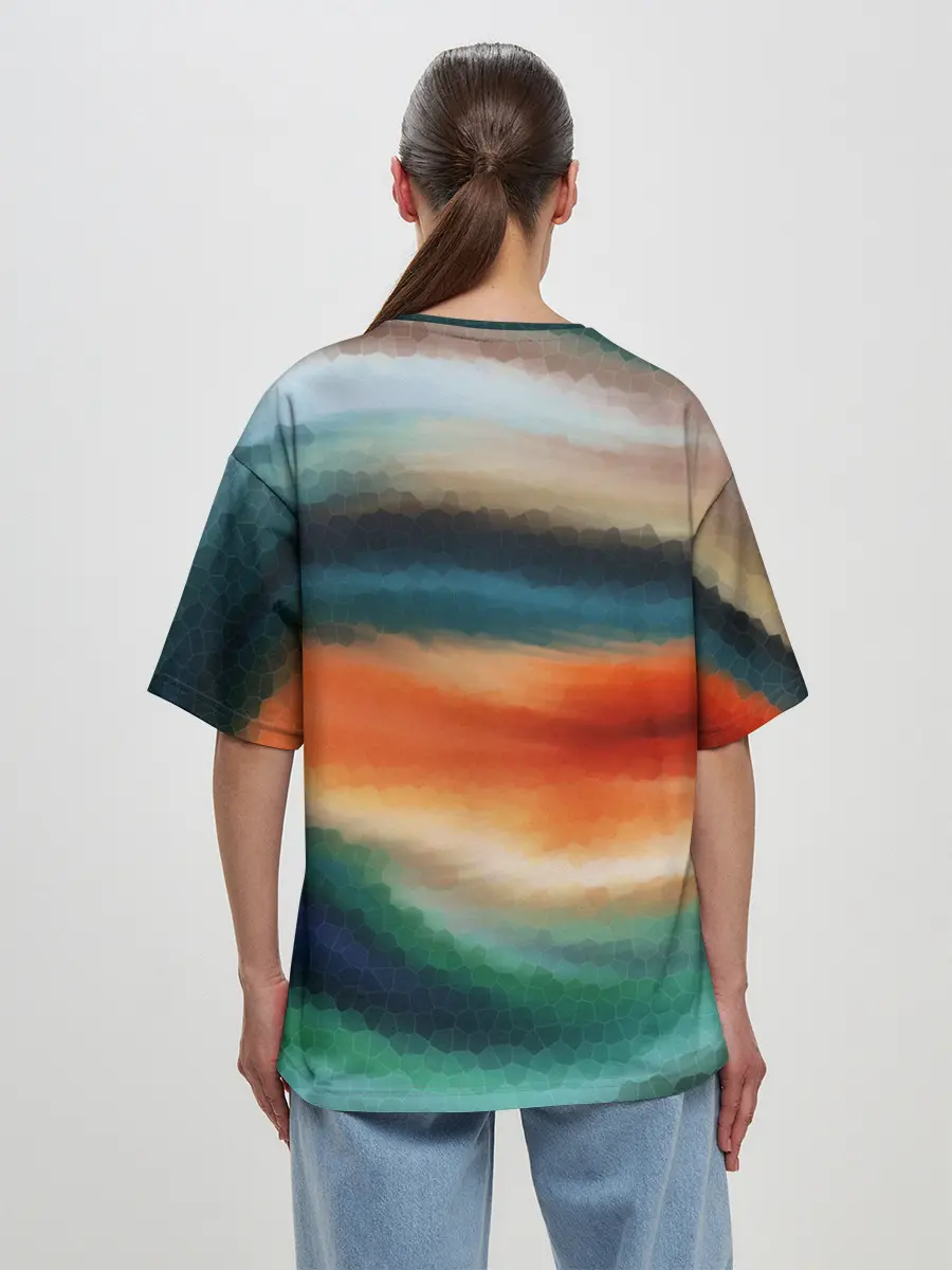 Женская футболка оверсайз / Мозаичный абстрактный узор