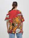 Женская футболка оверсайз / Самурайский тигр