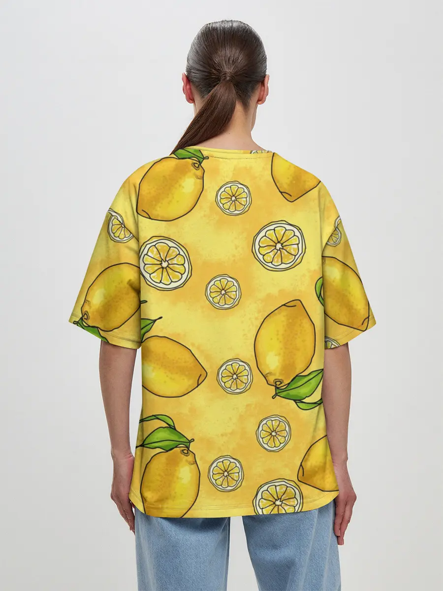 Женская футболка оверсайз / Лимончик