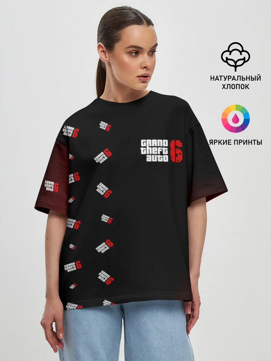 Женская футболка оверсайз / ГТА 6 - Соты