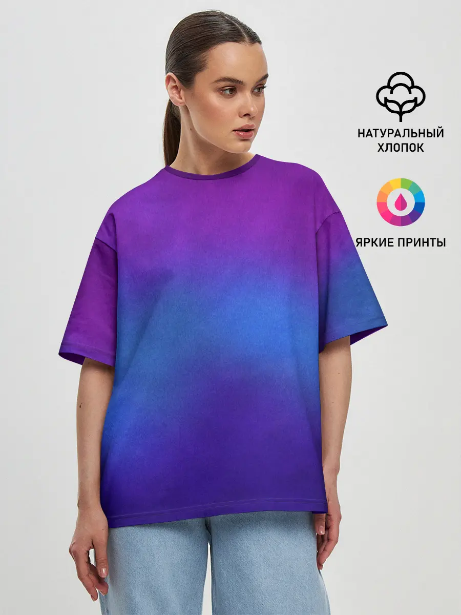 Женская футболка оверсайз / Leather gradient