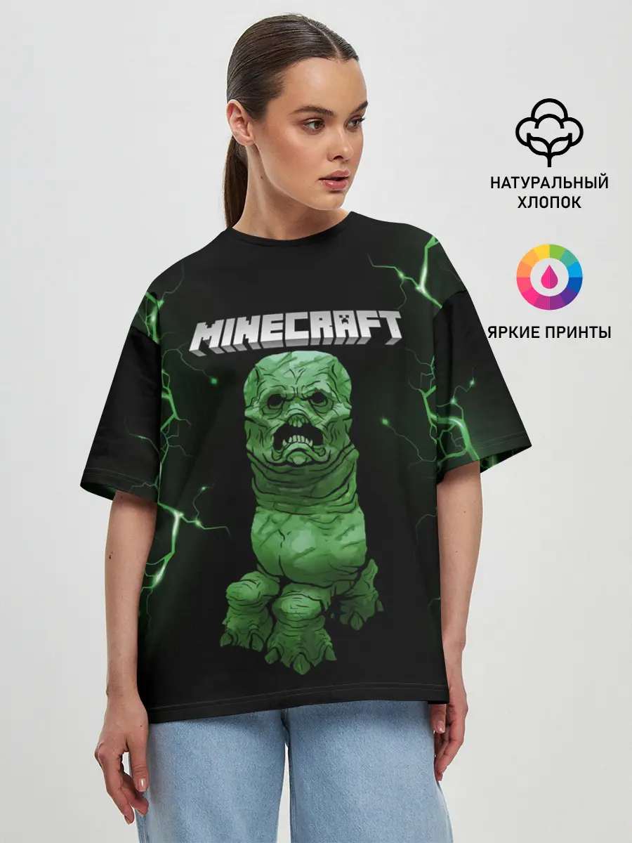 Женская футболка оверсайз / CREEPER 3D | MINECRAFT 3D