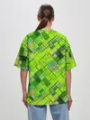 Женская футболка оверсайз / Ярко-зеленый абстрактный узор
