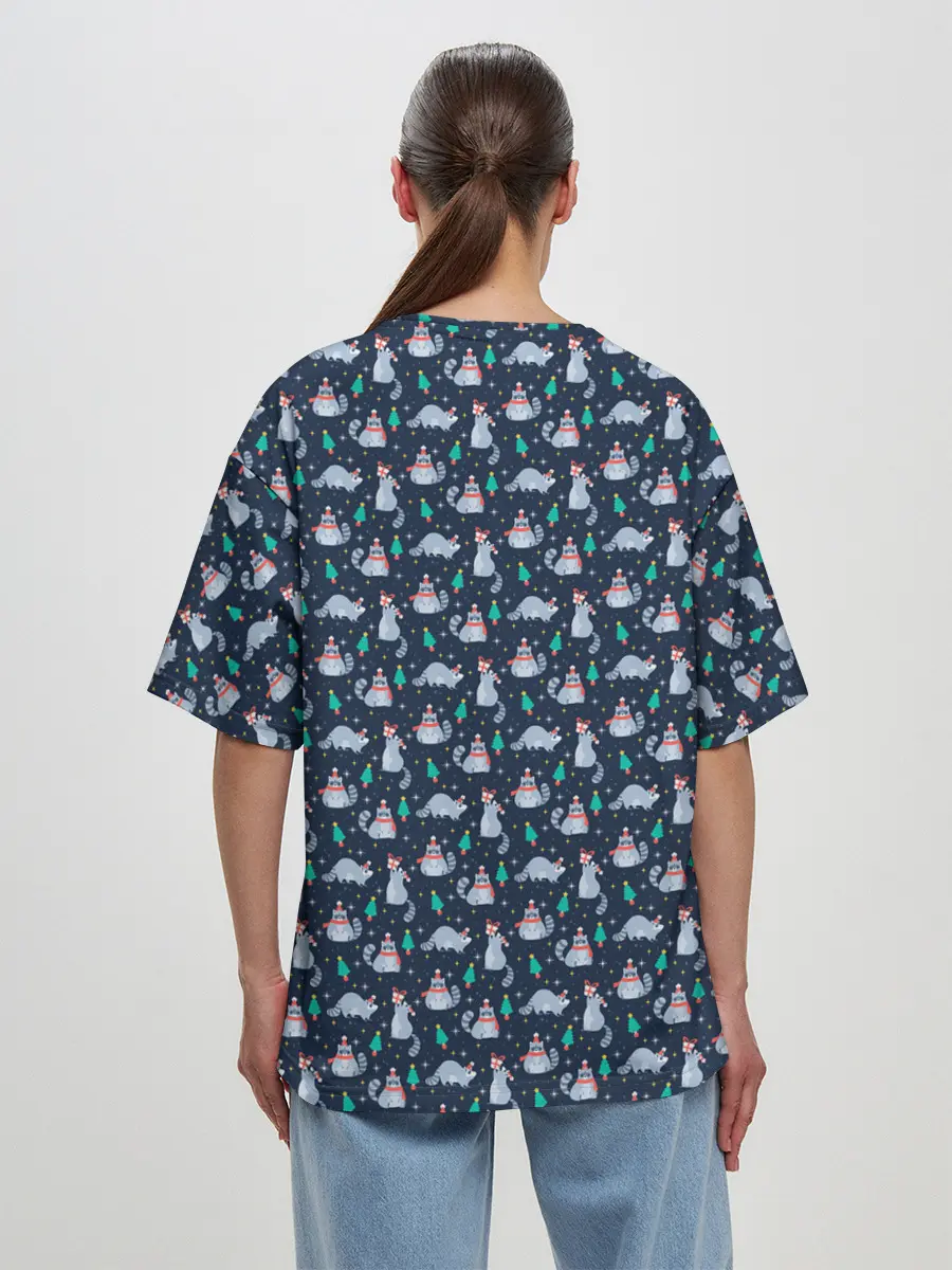 Женская футболка оверсайз / НОВОГОДНИЙ ЕНОТ | COON