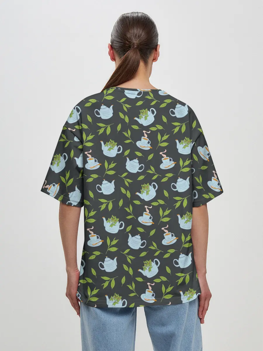Женская футболка оверсайз / Чай с мятой