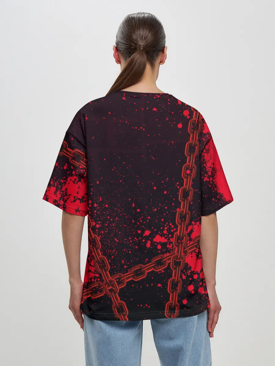 Женская футболка оверсайз / Geometry Dash